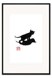 Gerahmter Kunstdruck Katzenschatten