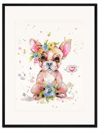 Gerahmter Kunstdruck Süße Frenchie Bulldogge
