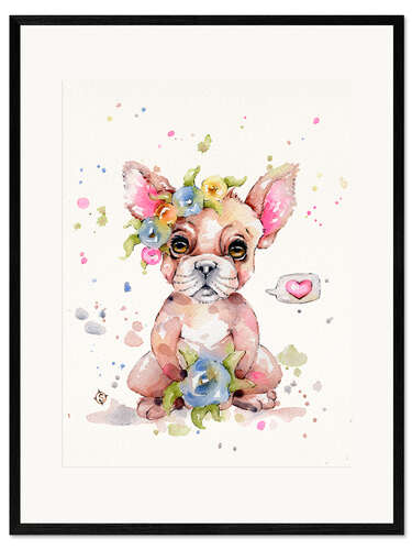 Kunsttryk i ramme Sweet Frenchie Bulldog