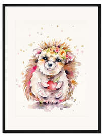 Gerahmter Kunstdruck Süßer Igel