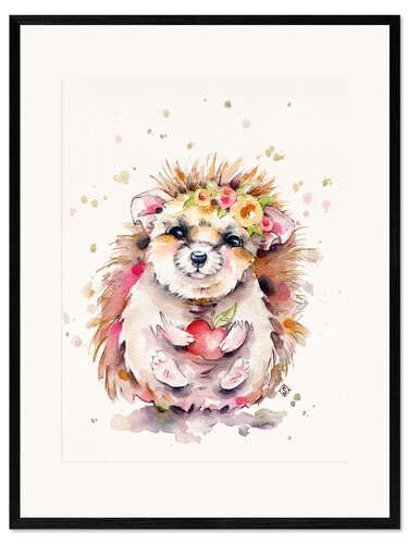 Ingelijste kunstdruk Sweet Hedgehog