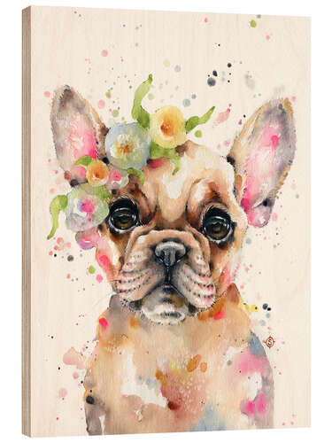 Quadro de madeira Little Frenchie