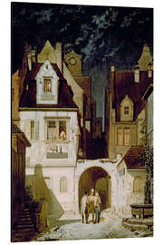 Magnettafel Ecke einer deutschen Stadt bei Mondschein