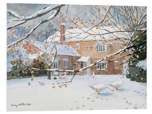 Foam board print Farmhouse in the snow