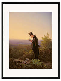 Gerahmter Kunstdruck Das Brevier lesen, der Abend