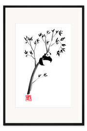 Gerahmter Kunstdruck Panda auf seinem Baum