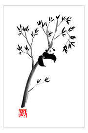 Poster Panda auf seinem Baum