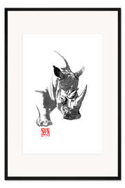 Gerahmter Kunstdruck Nashorn