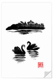 Selvklebende plakat Swans island