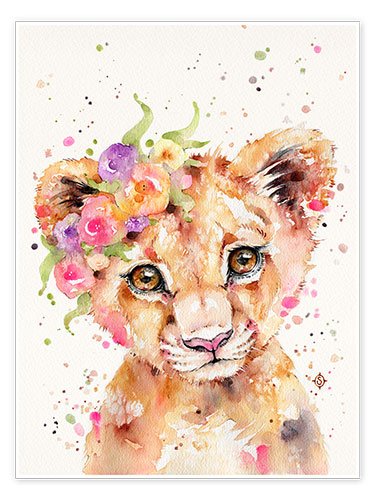 Poster Kleine Löwin