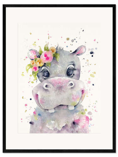 Framed art print Little Miss Hippo