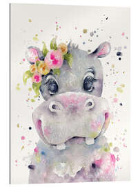 Tableau en plexi-alu Petite demoiselle hippopotame