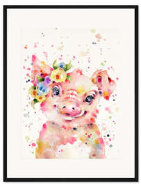 Gerahmter Kunstdruck Kleines Ferkel