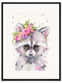 Gerahmter Kunstdruck Kleiner Waschbär