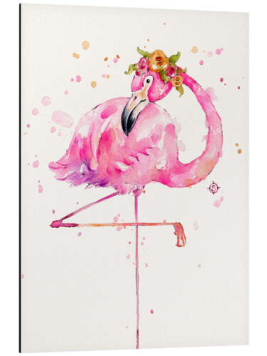 Tableau en aluminium Flamant rose