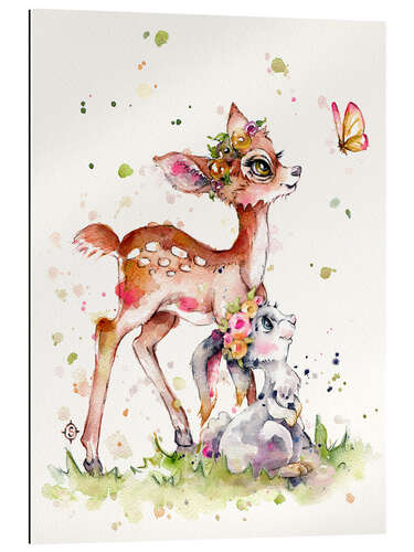 Gallery print Fawn and bunny