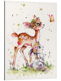 Magnettafel Rehkitz und Häschen