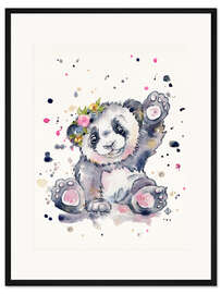 Gerahmter Kunstdruck Süßer Panda