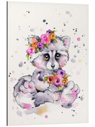 Aluminium print Sweet Raccoon