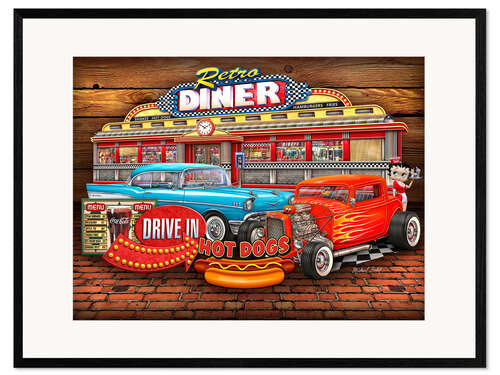 Kunsttryk i ramme Retro Diner