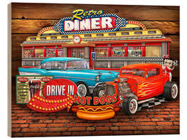 Holzbild Retro Diner