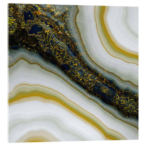 Acrylglasbild Marineblau & Gold