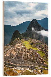 Wood print Machu Picchu, Peru