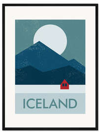 Gerahmter Kunstdruck Fischerhütte, Island