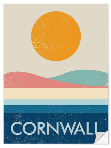 Selvklebende plakat Cornwall, England