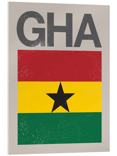 Acrylic print Ghana retro flag