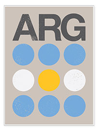 Poster  Drapeau rétro de l&#039;Argentine - Swissty