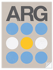 Selvklebende plakat Argentine retro flag