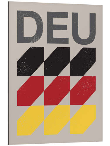 Tableau en aluminium Drapeau rétro de l’Allemagne