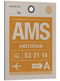 Aluminium print Amsterdam travel tag