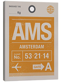 Canvas print Amsterdam travel tag