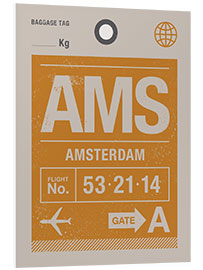 Foam board print Amsterdam travel tag