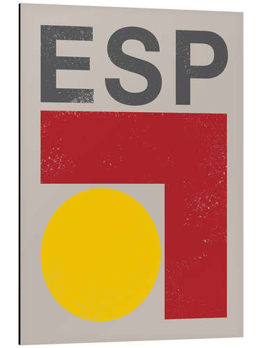 Aluminium print Spain retro flag