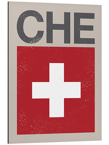 Print på aluminium Switzerland retro flag