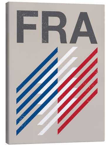 Leinwandbild Frankreich Retroflagge