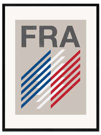 Framed art print France retro flag