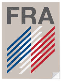 Sticker mural Drapeau rétro de la France