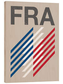 Holzbild Frankreich Retroflagge