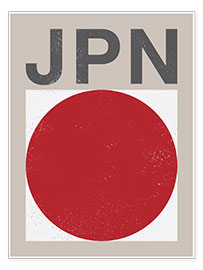 Póster Bandera retro de Japón