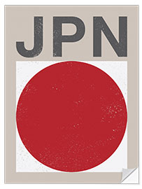 Selvklebende plakat Japan retro flag