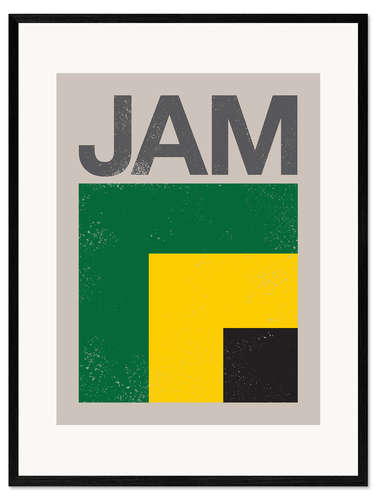 Gerahmter Kunstdruck Jamaika Retroflagge