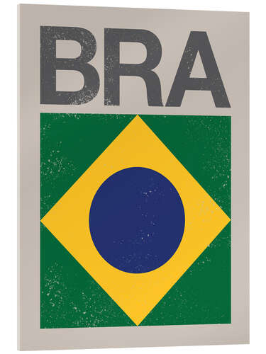 Acrylglasbild Brasilien Retroflagge