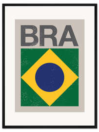 Gerahmter Kunstdruck Brasilien Retroflagge