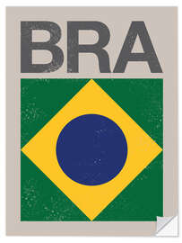 Wandsticker Brasilien Retroflagge