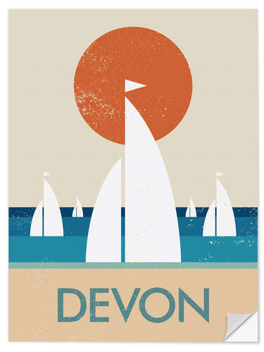 Selvklæbende plakat Devon, England