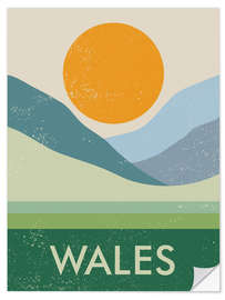 Selvklebende plakat Wales, UK